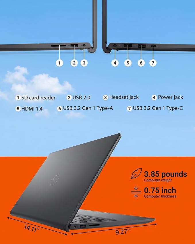 Dell 15 DC15250 Touch Laptop Intel i7-1355U(10-Core) 32GB DDR5 RAM 1TB SSD | 15.6" FHD Touchscreen, Wi-Fi 6, AI Copilot, Windows 11 Pro 2026 Computer for Business & Student - Image 6