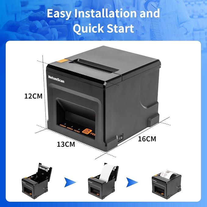 NetumScan 80mm POS Receipt Printer 300mm/s USB Thermal Receipt Printer - Image 2