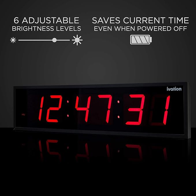 Ivation Oversized 24" Large Digital LED Clock | Big Digital Clock - Image 4