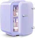 OSTBA Mini Fridge, 4 Liter/6 Can Mini Makeup Fridge, 110V AC/ 12V DC Portable Thermoelectric Cooler&Warmer for Skincare, Drink, Cosmetic, Medicine, Small fridge for Bedroom, Office, Dorm, Car, Purple by OSTBA