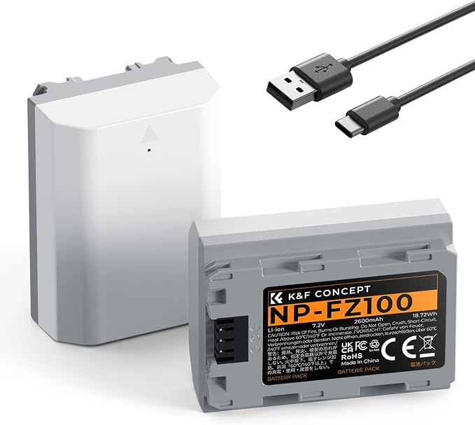 K&F CONCEPT 2600mAh NP-FZ100 Battery, Alpha 9, Alpha 9S, A7Siii Cameras by KFCONCEPT