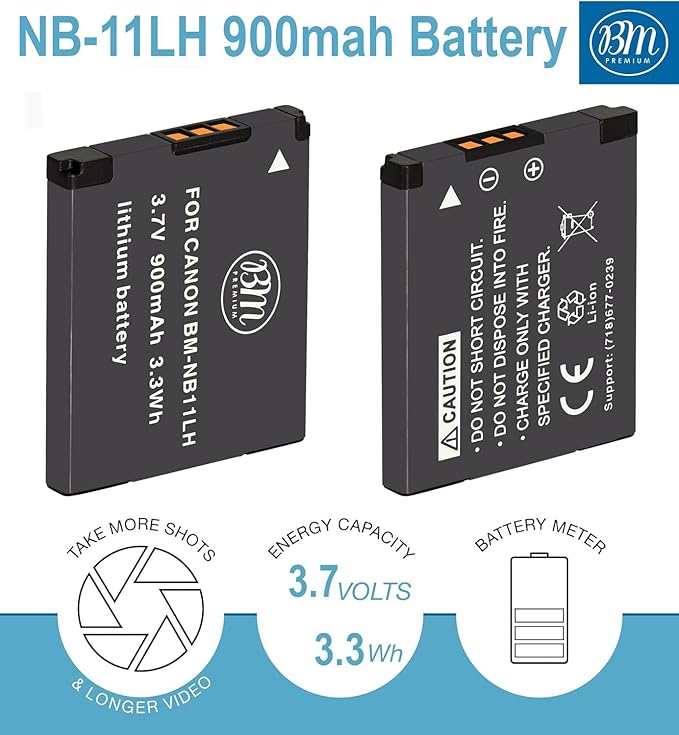 BM NB-11LH Battery and Charger for Canon Elph 110 Elph 130 Elph 140 Elph 150 - Image 2