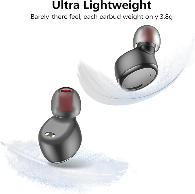 kurdene Wireless Earbuds Bluetooth 5.3 Light Weight in Ear Headphones | Premium Sound Bass Ear buds with Charging Case,Touch Control,Built in Mics Headset,Clear Calls for Sports Glossy Black - Image 5
