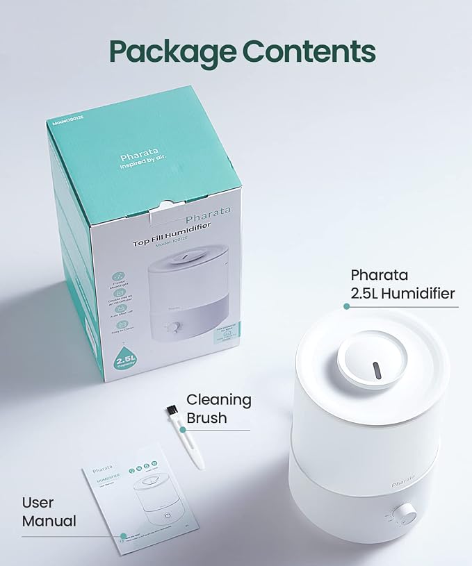 Humidifiers for Bedroom Large Room, 2.5L Cool Mist Humidifier with Essential Oil Diffuser, Top Fill Humidifier for Baby, Home, Plant, Ultrasonic Humidification for whole house, Auto Shut-Off - Image 8