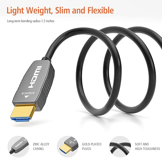 RUIPRO 8K HDMI Ultra High Speed Latest 2.1b Certified Fiber Optic Cable CL2 - Image 5