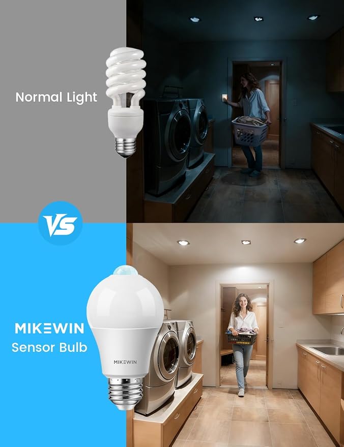 Motion Sensor Light Bulbs Outdoor 4 Packs 13W Security LED Bulb, Indoor E26 - Image 5