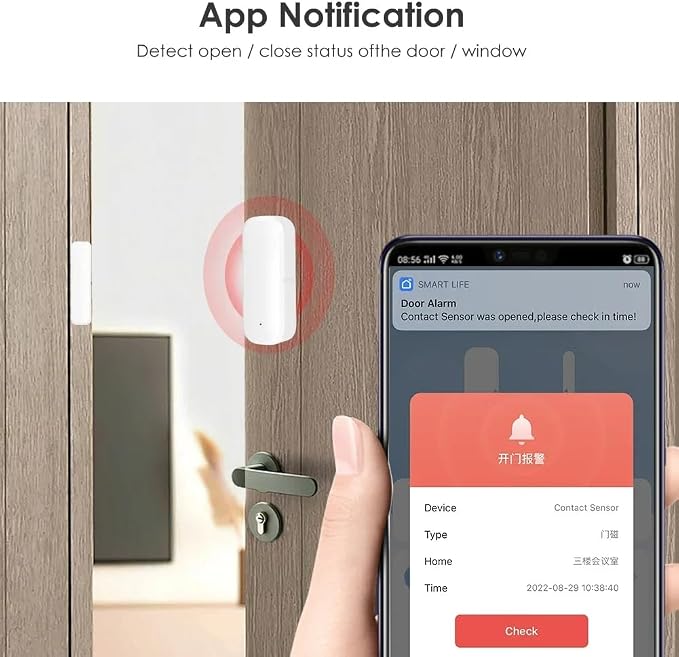 WiFi Door Sensor, Smart Door Open/Closed Detectors, 2.4G WiFi Door Sensor - Image 5