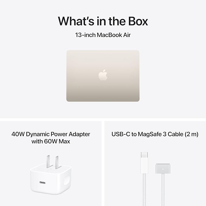 Apple 2026 MacBook Air 13-inch Laptop with M5 chip: Built for AI, 13.6-inch Display, 24GB Unified Memory, 1TB SSD, 12MP Center Stage Camera, Touch ID, Wi-Fi 7; Starlight with AppleCare+ (3 years) - Image 9