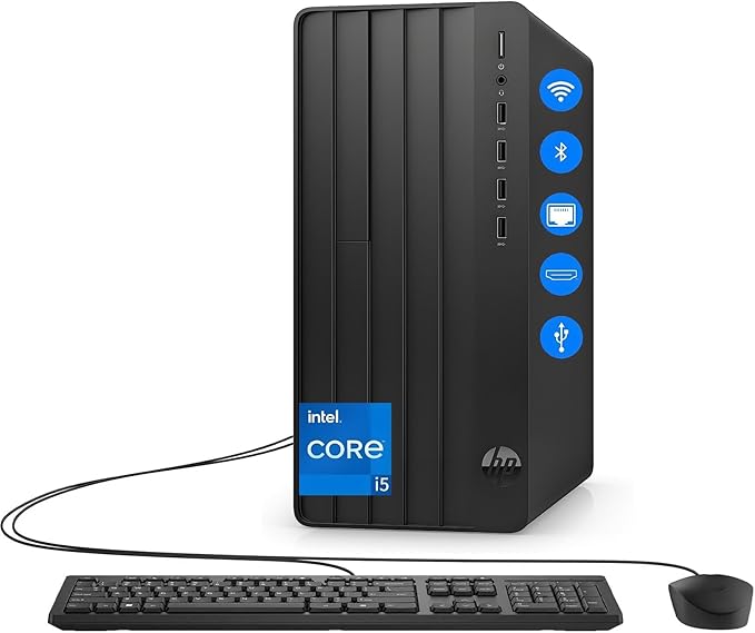 HP Desktop Computer Tower PC | Intel 6-Core i5-12500 | 32GB RAM + 1TB PCIe SSD | Complete Setup with WiFi, Bluetooth, Keyboard & Mouse | Windows 11 Home| Ideal for Home Office, Business & Student by HP