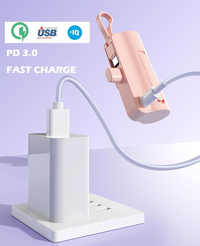 Mini power bank 5500mAh Portable Power Bank,Dual USB-C ports Cell Phone Power Charger, LCD LED Display Battery Compatible with iPhone17/16/15 plus/15 pro/15 pro Max/Android phone/Samsung/Moto/LG etc - Image 8