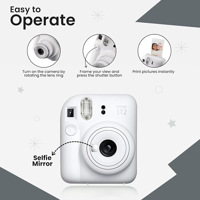Fujifilm Instant Mini 12 Camera + Accessory Bundle & Custom Case + Fuji Instant - Image 5