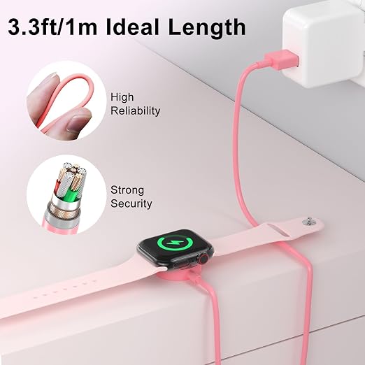 2026 Upgraded for Apple Watch Charger USB Magnetic Fast Charging Cable Portable - Image 5