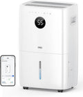 DREO 110-Pint Smart Dehumidifier for Basement, 4500 Ft² for Large Room, 2 Gallon Water Tank, Auto/Comfort/Constant Mode Dehumidifiers for Home, Bedroom, Bathroom, with Drain Hose, White, 711S by DREO