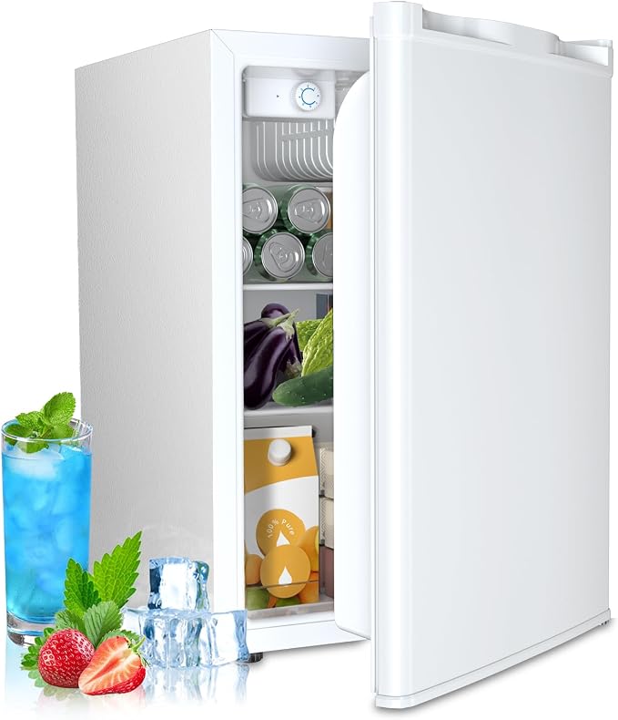 Electactic 2.56 Cu.ft Compact Refrigerator with Reversible Single Door, WHITE by Electactic