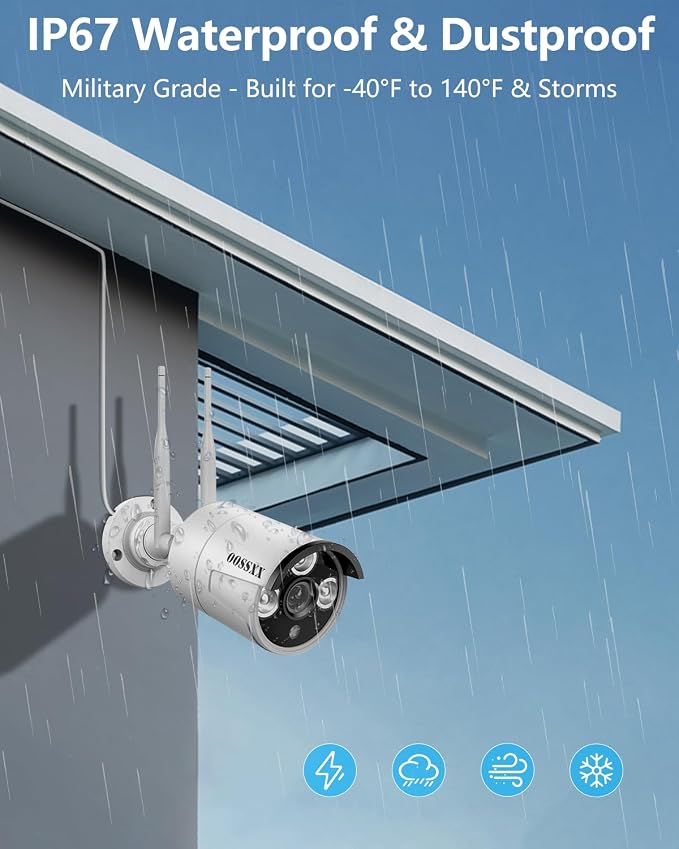 Wireless WiFi Outdoor Security Camera System, IP67 Waterproof Dual Antenna - Image 6