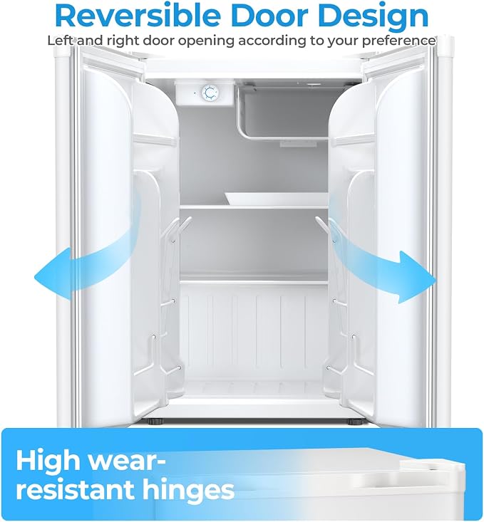 Antarctic Star 2.56 Cu.Ft. Mini Fridge with Freezer, Small Refrigerators with Adjustable Thermostat, Low Noise, Energy Saving, Compact Refrigerators for College Dorm, Office, Bedroom, Apartment, White - Image 7