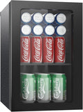 Erivess Compact Freestanding Beverage Refrigerator, 24 Can/0.9 Cubic Feet Mini Fridge with Acrylic Front Door for Soda, Beer or Wine, Under Counter Small Refrigerator with Adjustable Shelves for Home by Erivess