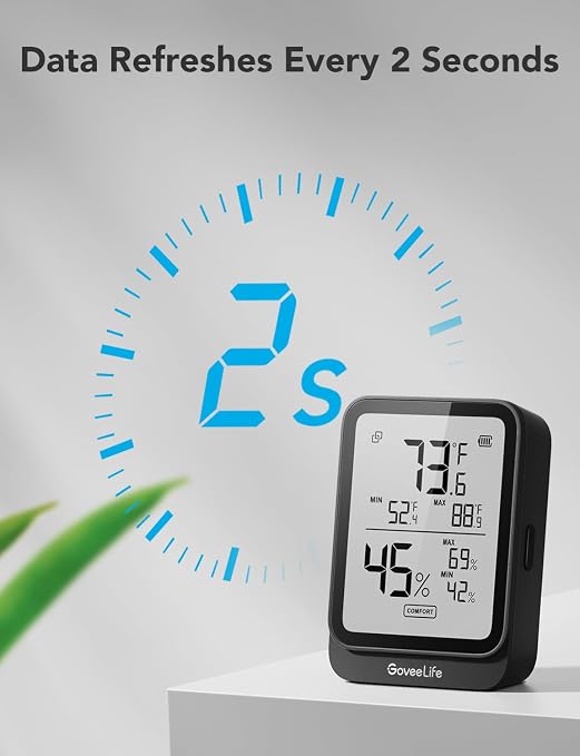 GoveeLife Hygrometer Thermometer H5104 2Pack, Remote LCD Digital Hygrometer - Image 4