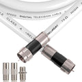 50ft RG6 Coaxial Cable White, 75 Ohm Coax Cable by RELIAGINT