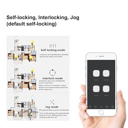 2 Channel 5V 85-250V ZigBee Smart Relay Switch, Adjustable Selflock and - Image 5
