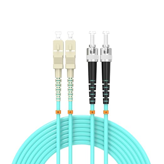 Fiber Patch Cable OM3 SC/UPC to ST/UPC 82ft/25meters, 10Gb/Gigabit MultiMode by Buacoz