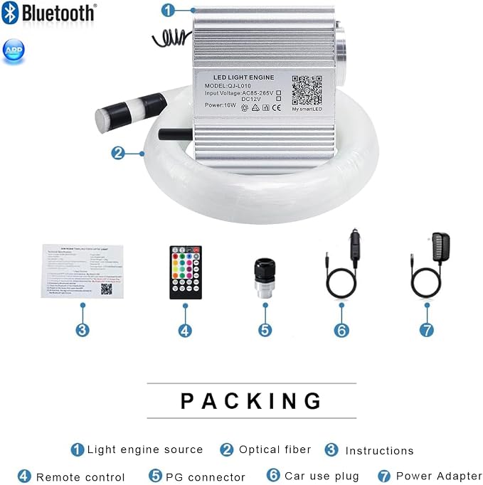 AKEPO RGBW Fiber Optic Lights kit Twinkle+APP Control+Music Effect Star Ceiling - Image 7