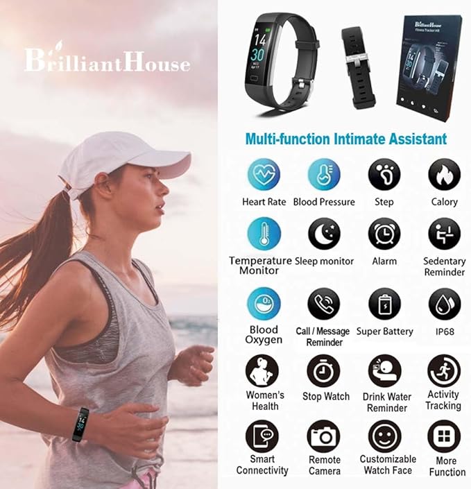 Fitness Tracker with Heart Rate Monitor/Step Counter/Calories, Activity Tracker - Image 3