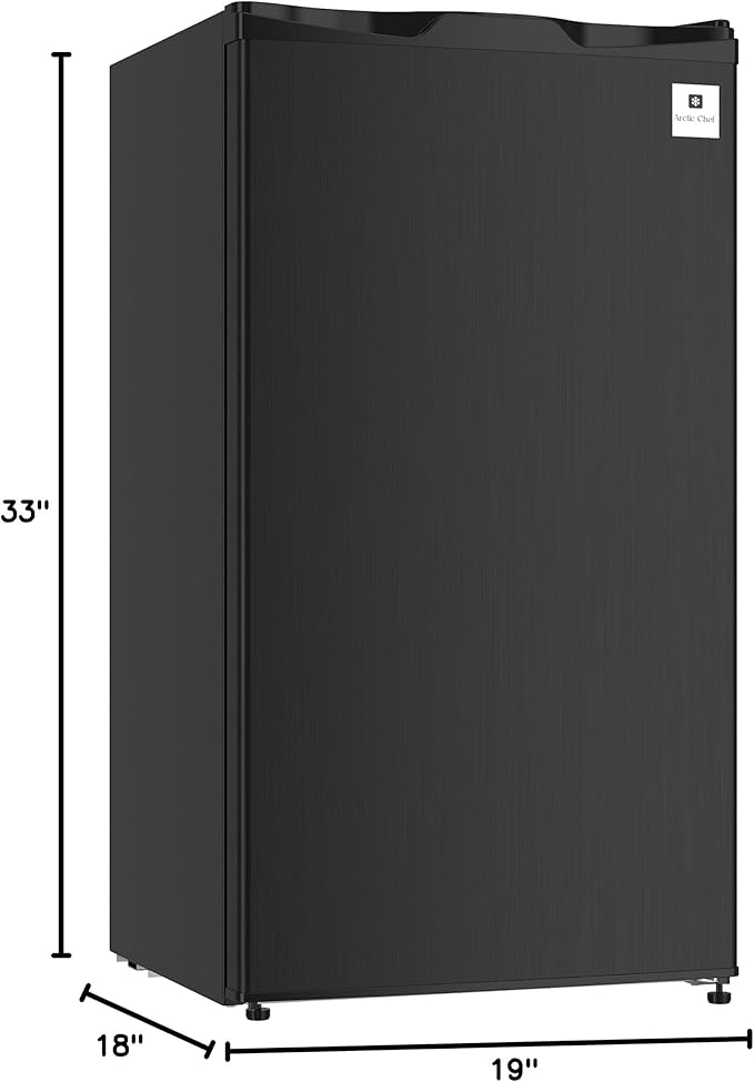 ARCTIC CHEF ACFR335, 3.2 Cu Ft Compact Design Mini Fridge with Freezer, Stainless, Black SS - Image 7