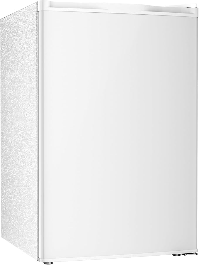 Antarctic Star 4.5 Cu.Ft Compact Refrigerator with Freezer,Mini Fridge Single Door with Adjustable Thermostat,Removable Glass Shelves for Apartment/Dorm/Office,WHITE by AntarcticStar