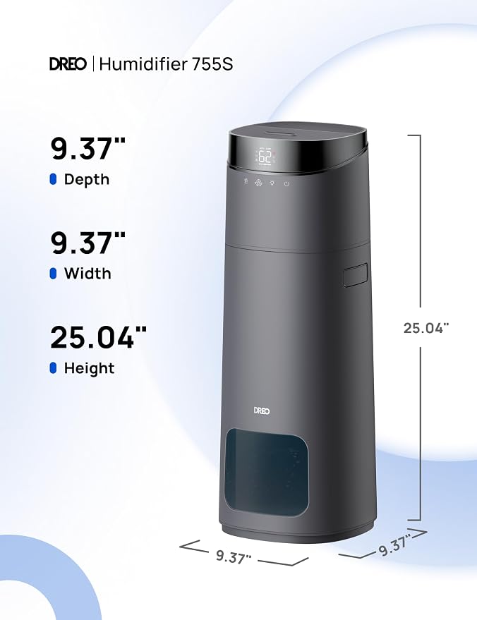 DREO 16L Smart Humidifier Large Room 1000 ft², 130H Cool Mist Air Humidifiers for Bedroom Plants Baby, Top Fill, Remote/Touch/Voice & APP Control, Clean Tank Technology, 30dB, HM755S Grey - Image 8