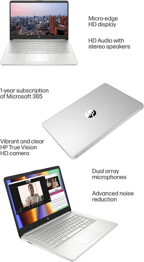 HP 14" Ultra Light Laptop for Student & Home (Intel 4-Core Celeron, 4GB RAM, 64GB eMMC + 128GB SD Card,) 11-Hr Long Battery Life, Webcam, Wi-Fi, Win 11 Home in S Mode (Renewed) - Image 7