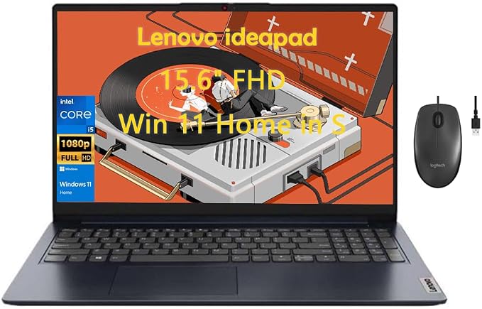 Lenovo IdeaPad 15.6" FHD Laptop, Intel Core i5-1235U (10 Core up to 4.40 GHz), Intel Iris Xe Graphics, 24GB RAM, 2TB SSD, SD Card Reader, WiFi 6, HDMI, Windows 11 Home in S, Abyss Blue by LENOVO