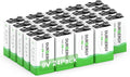 DURNERGY 9 Volt Battery, 9V Batteries 24 Pack, Smoke Detector Battery 9V 6LR61 by DURNERGY