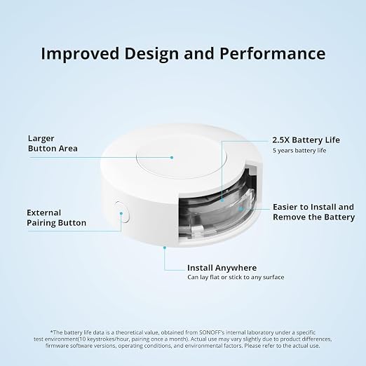 SONOFF Zigbee Switch, SNZB-01P Wireless Push Button, Supports to Create Smart - Image 4