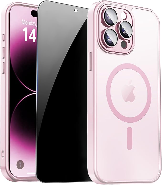for iPhone 14 Pro Case with Privacy Screen Protector and Camera Protection by ZOZDOKG