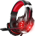 BENGOO Stereo Pro Gaming Headset for PS4, PC, Xbox One Controller, Noise Cancelling Over Ear Headphones with Mic, LED Light, Bass Surround, Soft Memory Earmuffs for Laptop Mac Wii Accessory Kits by BENGOO