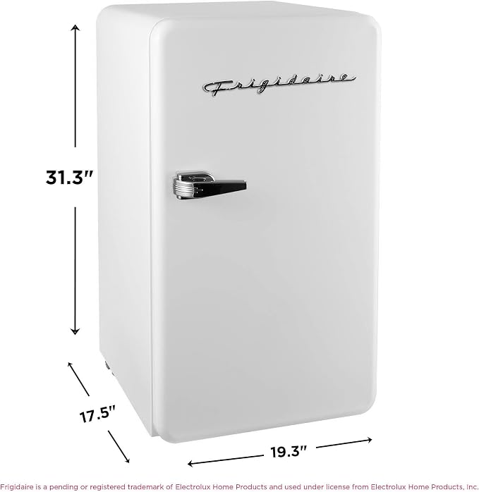 Frigidaire Retro Compact Refrigerator with Chiller, 3.2 cu ft Countertop Fridge, Built-In Bottle Opener, Rounded Corners, Premium, for Office, Bedroom, Dorm Room, Cabin, 18.5D x 20W x 31.5H (White) - Image 6