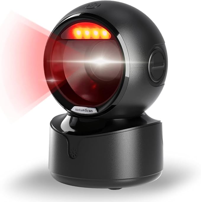 NetumScan Automatic Omnidirectional Desktop Barcode Scanner, Hands-Free USB by NetumScan