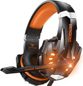 BENGOO G9000 Stereo Gaming Headset for PS4, PC, Xbox One Controller, Noise Cancelling Over Ear Headphones with Mic, LED Light, Bass Surround, Soft Memory Earmuffs (Orange) by BENGOO