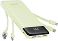 Charmast Portable Charger with Built in Cables, Power Bank with Cords Wires, Slim 10000mAh Travel Battery Pack 6 Outputs 3 Inputs 3A Fast Charging for Samsung Google Pixel LG Moto iPhone iPad by Charmast