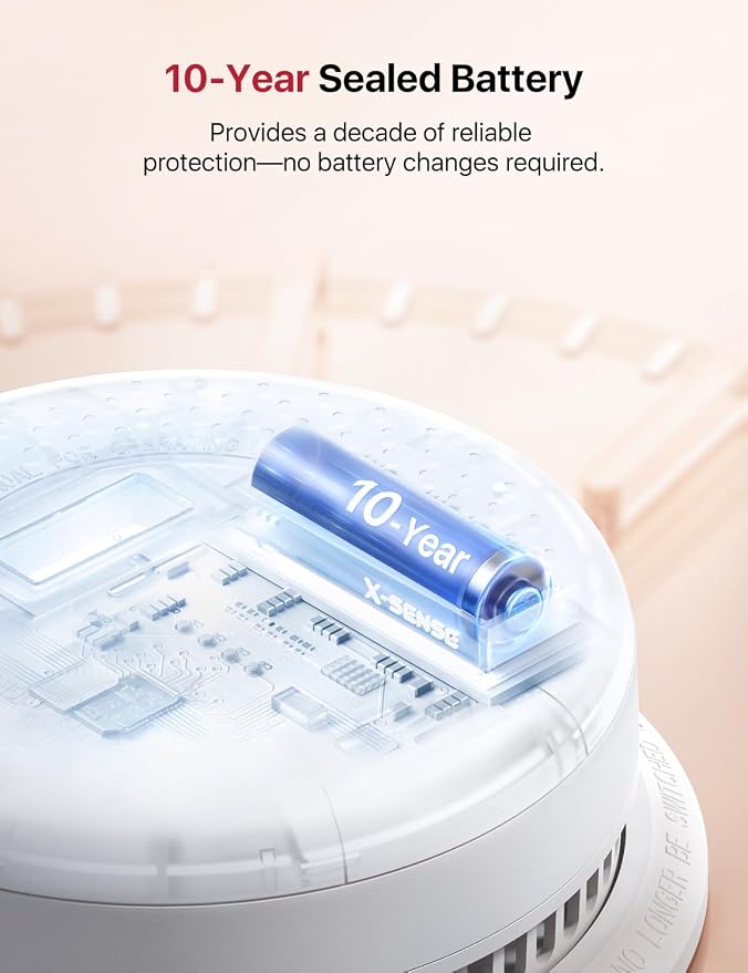 X-Sense Smoke and Carbon Monoxide Detector Combo 10-Year Battery, Wireless - Image 3