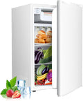 Electactic 4.5 Cu.ft Mini Fridge with Freezer, Compact Refrigerator with Reversible Single Door, Adjustable Thermostat, Low Noise, Energy Efficient for Office, Dorm, Bedroom, Apartment White by Electactic