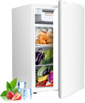 Electactic 4.5 Cu.ft Mini Fridge with Freezer, Compact Refrigerator with Reversible Single Door, Adjustable Thermostat, Low Noise, Energy Efficient for Office, Dorm, Bedroom, Apartment White by Electactic