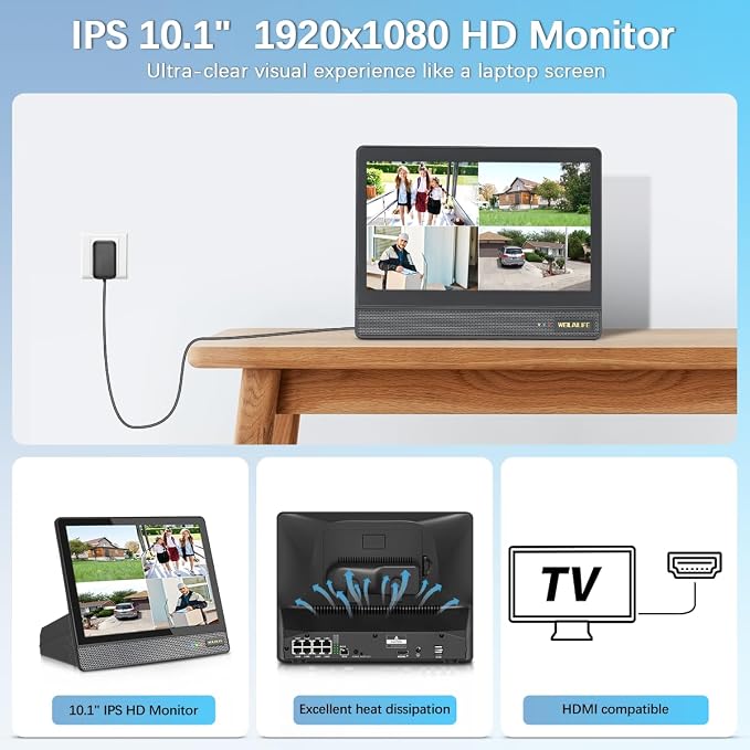 【All-in-One Security System】 4K Outdoor Wired Security Camera System, Home - Image 3