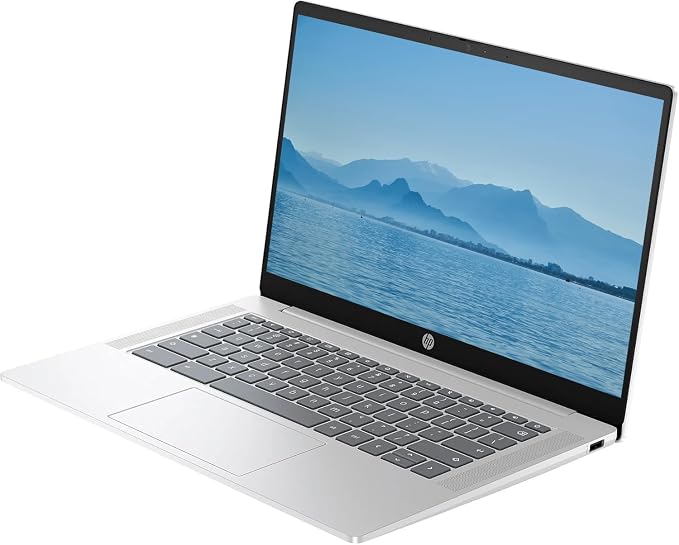 HP 2026 Lightweight Portable Chromebook, 14'' HD IPS Display, Intel Quad-Core N Processor Up to 3.70GHz, 4GB DDR5, 128GB SSD Storage, Ultra-Fast 6th Gen WiFi, Chrome OS, Pastel Silver, Renewed - Image 3