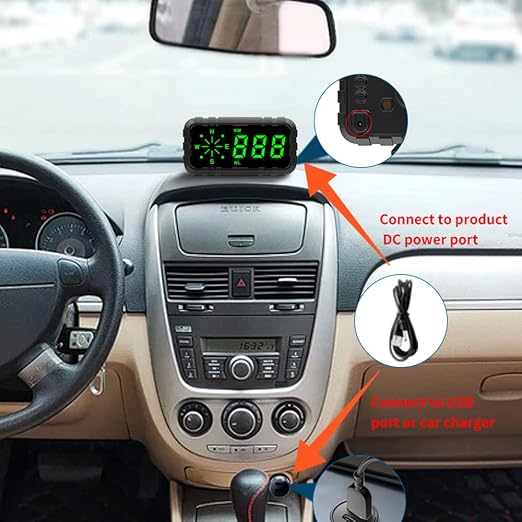 Car Headup Display GPS Digital Speedometer Compass - Image 7