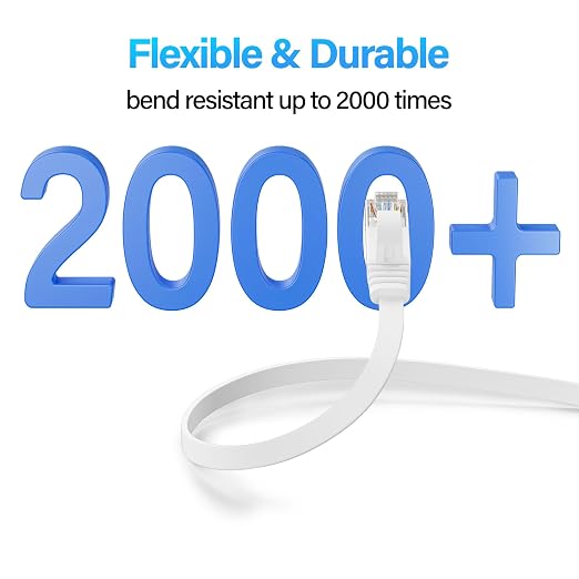 Cat 6 Flat Ethernet Cable 200 FT, UTP 10Gbps High-Speed Cat6 Ethernet Cable - Image 4