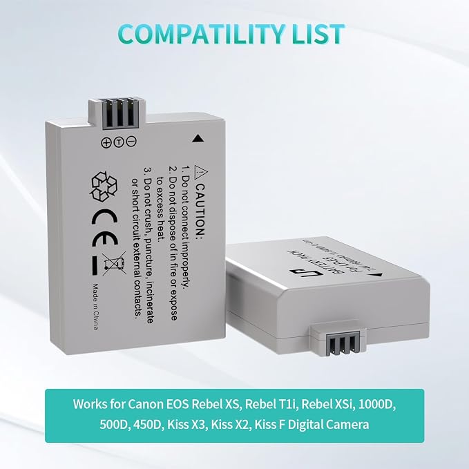 LP E5 Battery Pack, Rebel T1i, Rebel XSi, Kiss X3, Kiss X2, Kiss F Digital - Image 2