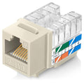 Everest 90° Angled RJ45 Cat6 Keystone Jacks 20-Pack in Ivory by EverestMediaSolutions
