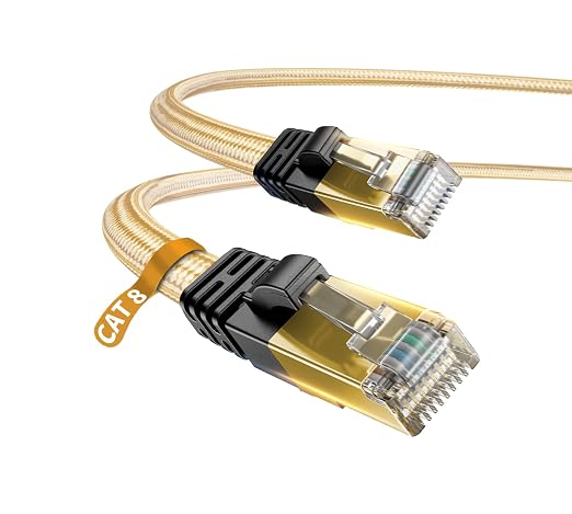 DanYee Cat 8 Ethernet Cable, Nylon Braided 6.5ft CAT8 High Speed Professional by DanYee